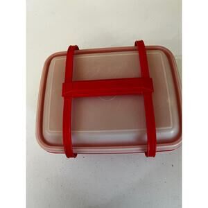 Vintage 5 Piece Lunch Set Includes CupWith lid and Carry Handle